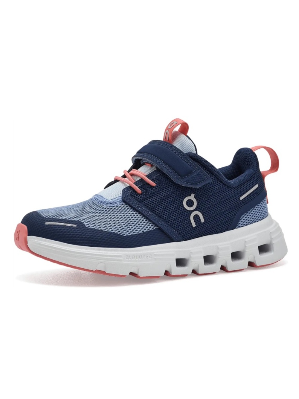 On Running Kids' Cloud Sneaker in Navy and Coral